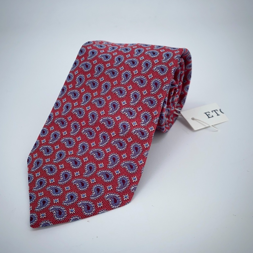 Eton Tie Mens One Size Colorful Paisley Silk Classic Necktie England Made‎